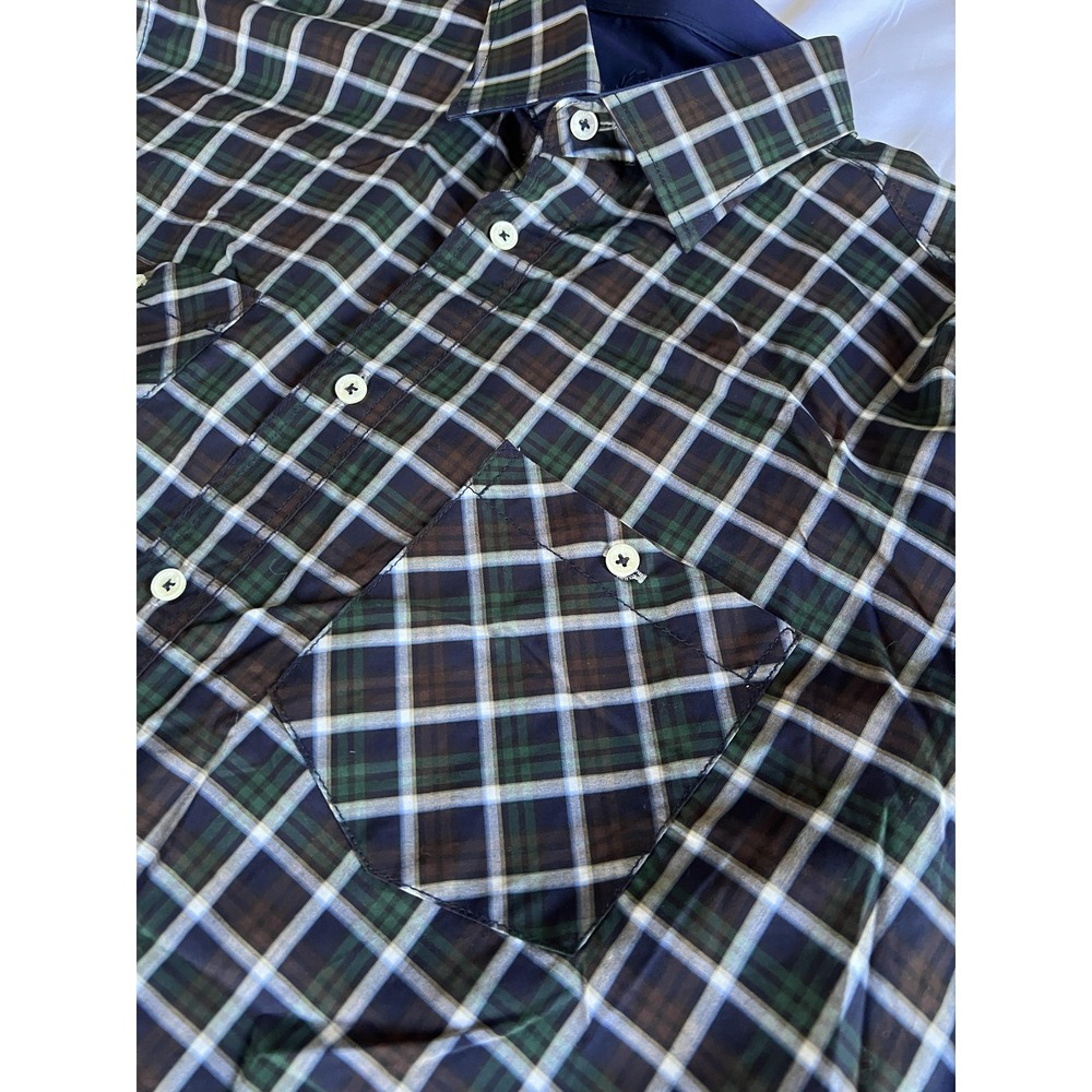 Bugatchi Shirt Mens Large Multi Color Plaid Long Sleeve Button Up Cotton Classic - Picture 5 of 14